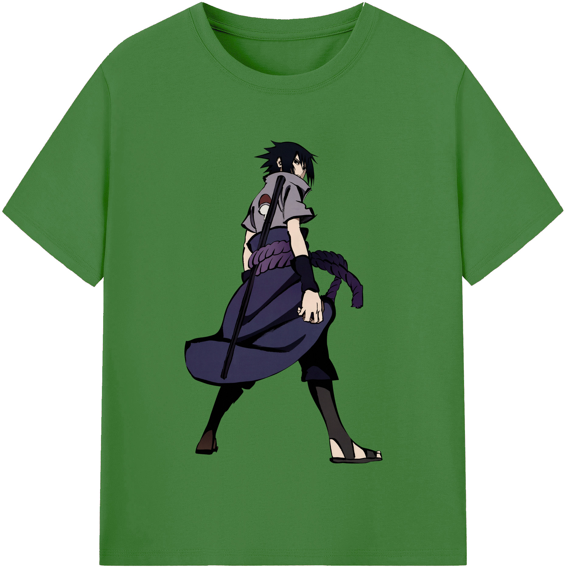 （画像用） NARUTO -ナルト- うちは サスケ Uchiha Sasuke レディースカジュアルプリントTシャツ（綿100％）